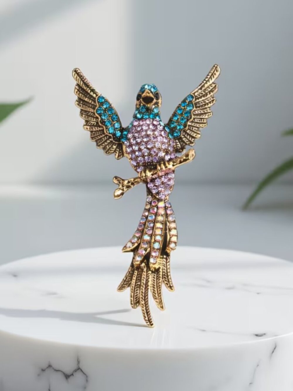 🍏50% OFF/3+...Stunning Rhinestone Bird Brooch